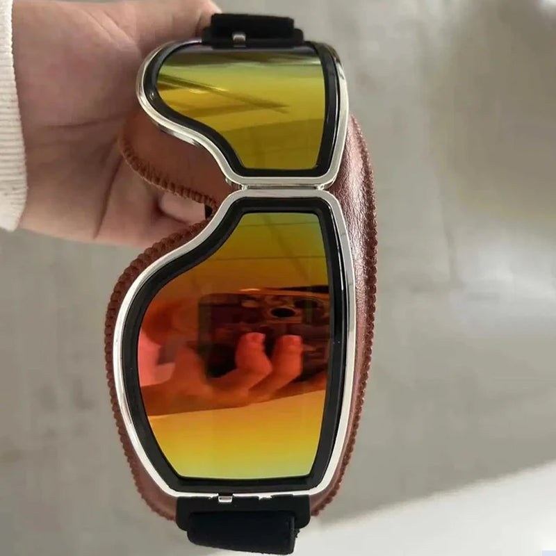 BowLift | RoadRider | Vintage Motorcycle Goggles with Interchangeable Lenses and Comfort Padding