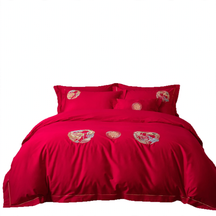Wedding bedding set, 4-piece, cotton