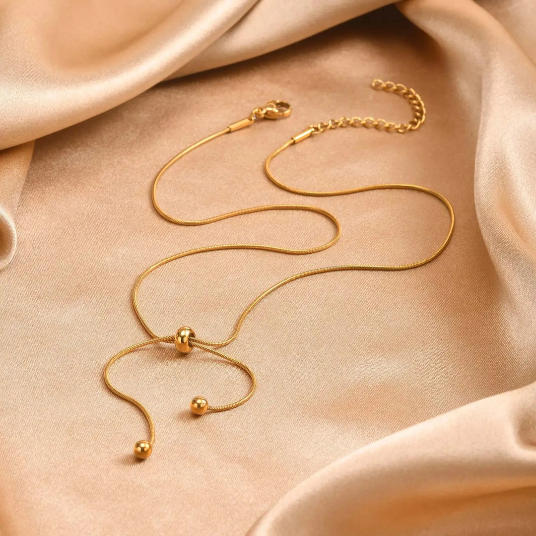 BowLift | 18k Adjustable Tassel Snake Chain Necklace