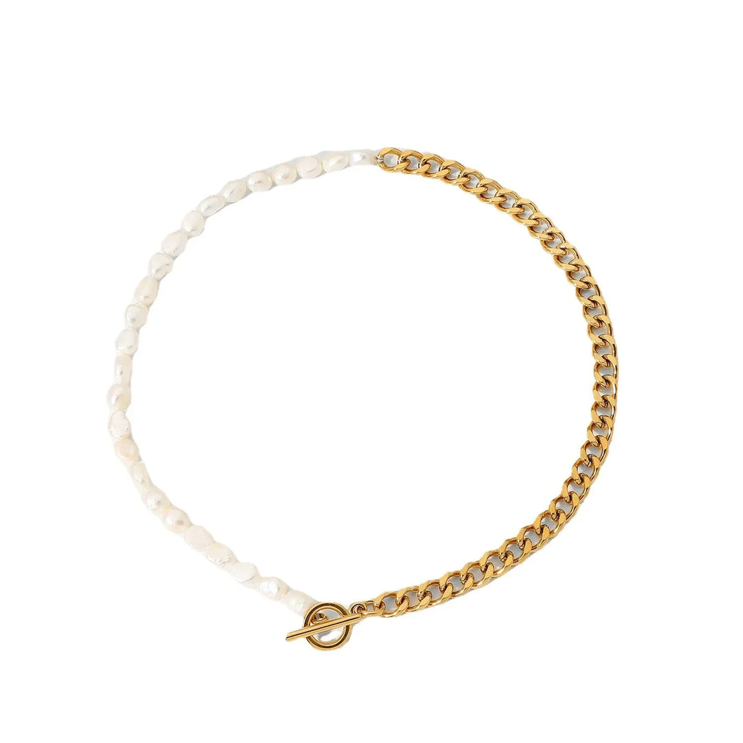 BowLift | 18k Gold Classic Modern Cuban Pearl Choker Necklace