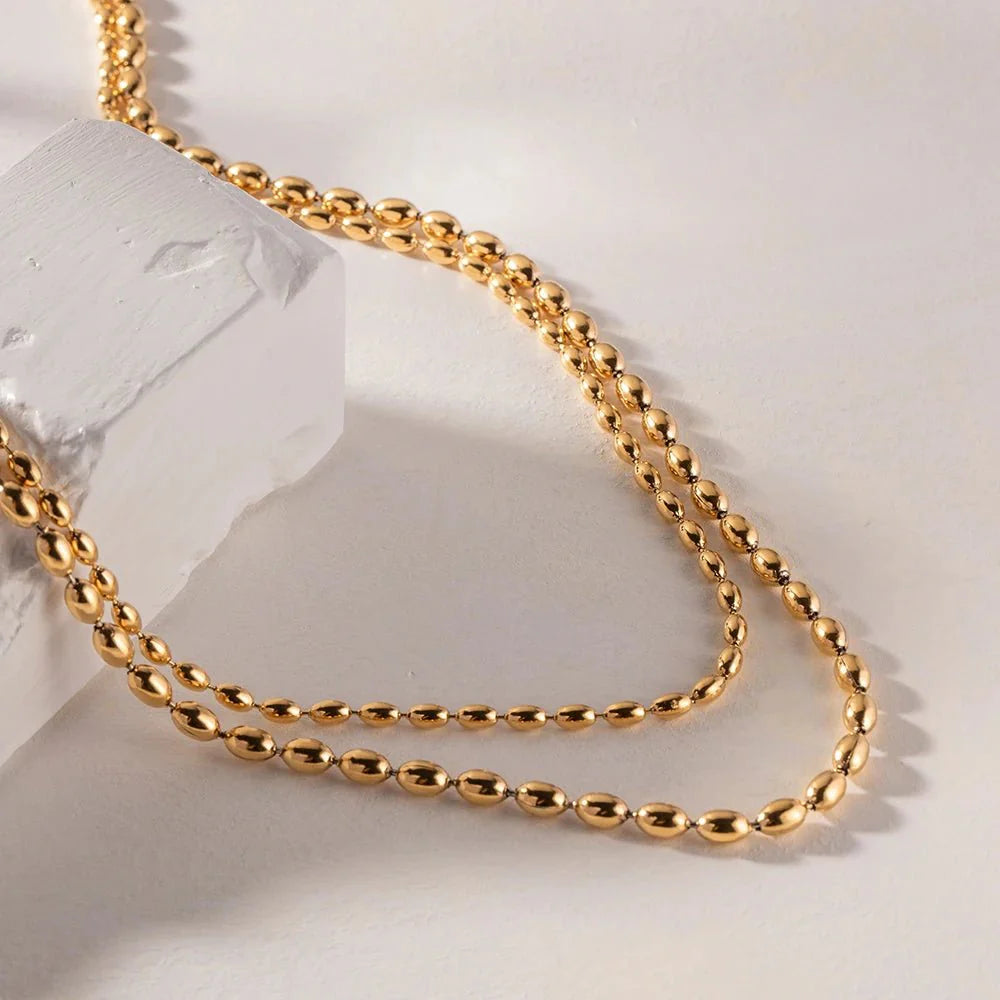 BowLift | 18k Layered Gold Beaded Necklace