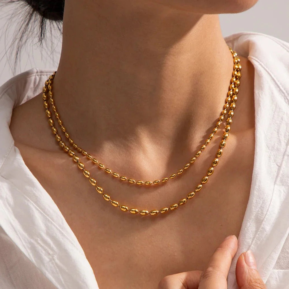 BowLift | 18k Layered Gold Beaded Necklace