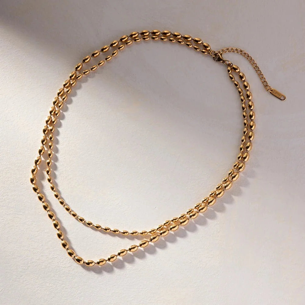 BowLift | 18k Layered Gold Beaded Necklace