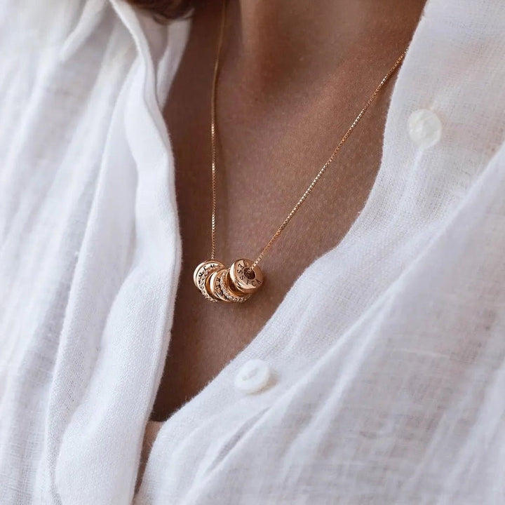 BowLift | 18k Personalized Name Dainty Diamond Disc Necklace