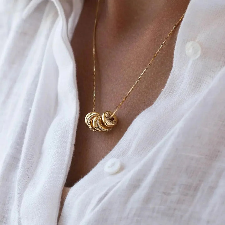 BowLift | 18k Personalized Name Dainty Diamond Disc Necklace