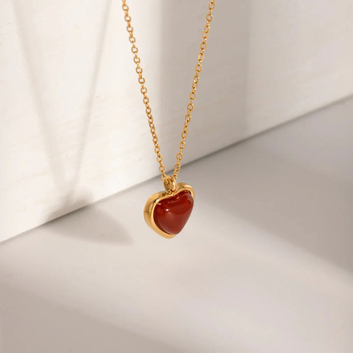 BowLift | 18k Romantic Dainty Red Heart Necklace