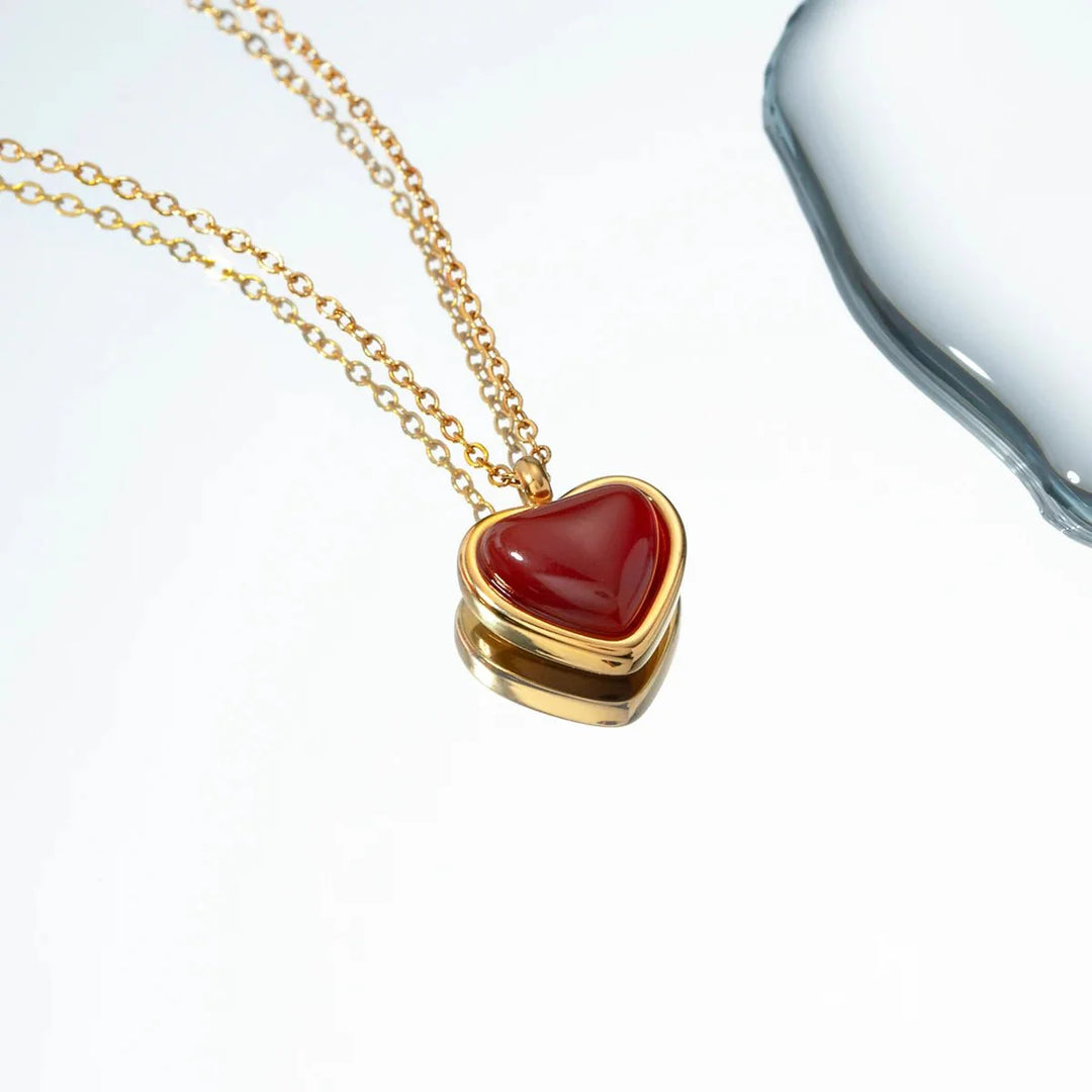 BowLift | 18k Romantic Dainty Red Heart Necklace