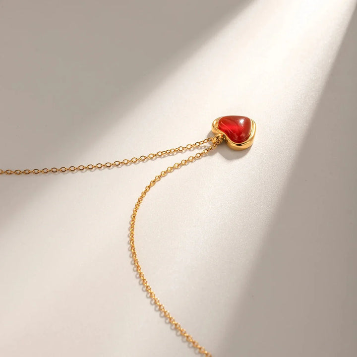 BowLift | 18k Romantic Dainty Red Heart Necklace