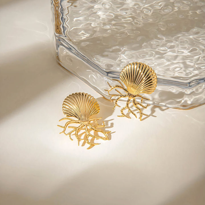 BowLift | 18k Sea Shell Coral Earrings