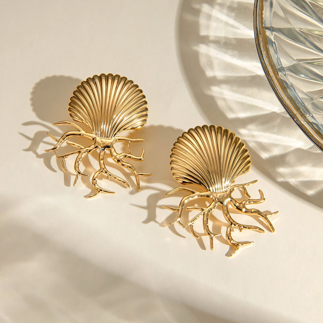 BowLift | 18k Sea Shell Coral Earrings