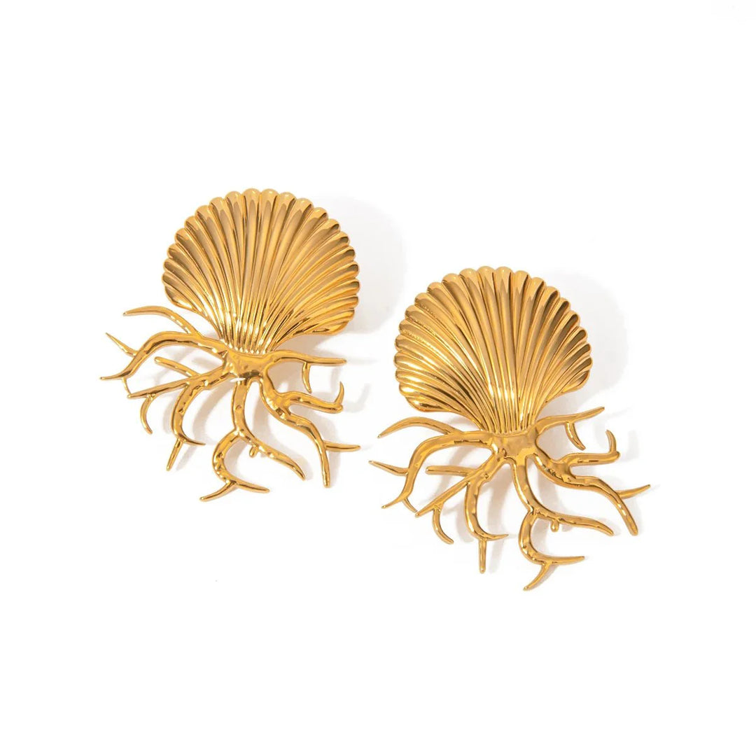 BowLift | 18k Sea Shell Coral Earrings