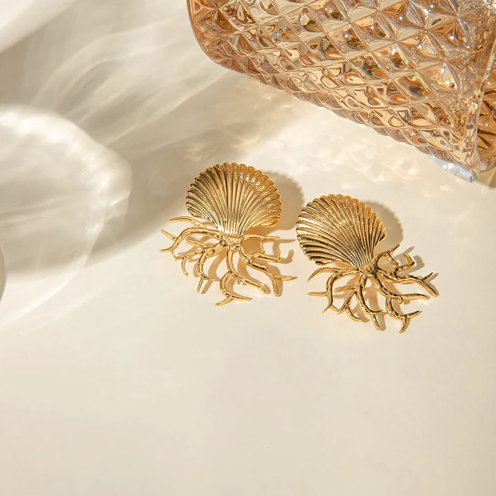 BowLift | 18k Sea Shell Coral Earrings