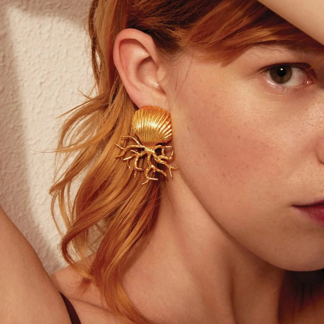 BowLift | 18k Sea Shell Coral Earrings