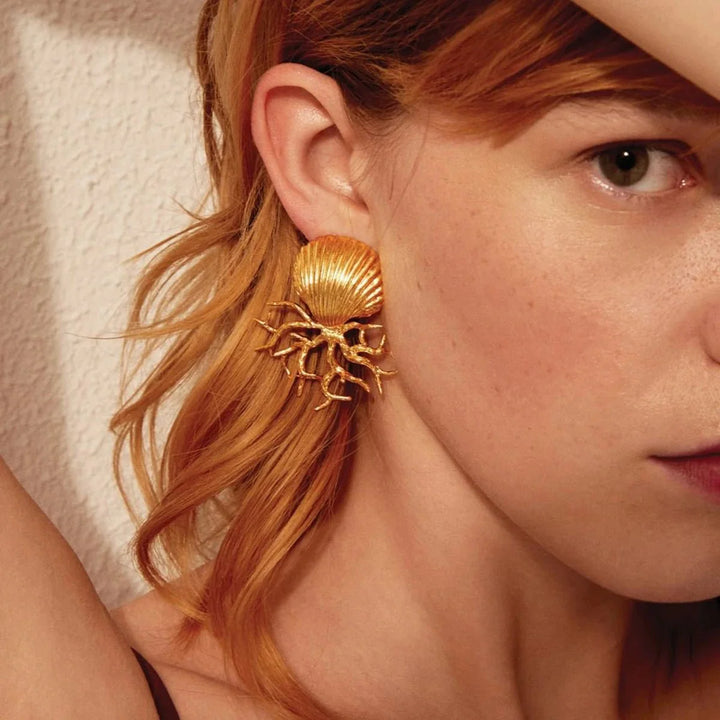 BowLift | 18k Sea Shell Coral Earrings