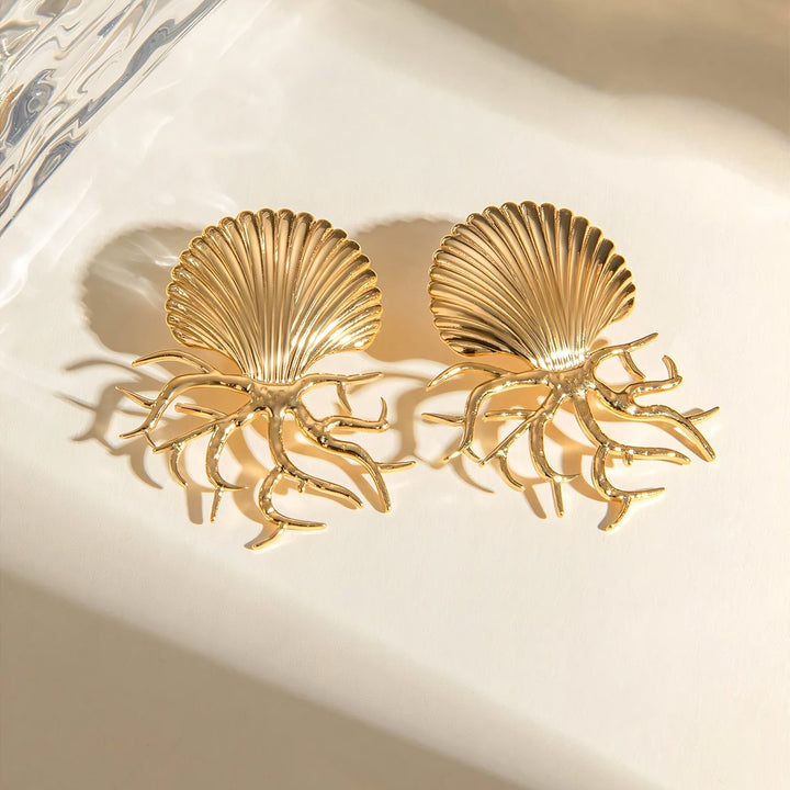BowLift | 18k Sea Shell Coral Earrings