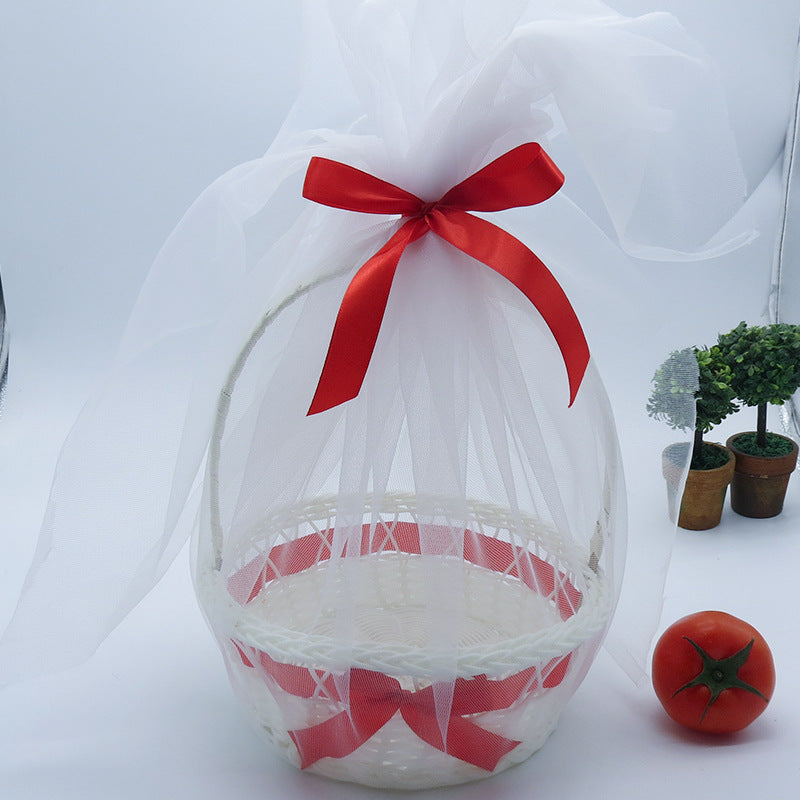 Ladies Wedding Basket with Satin Ribbon Bowlift