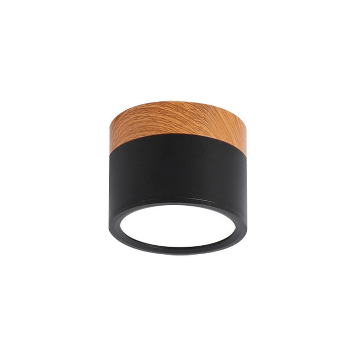 BowLift | Modern Macaron Ceiling Light – Compact Metal/Wood Flush Mount Lighting for Kitchen and Bar in Yellow, Blue, and Black