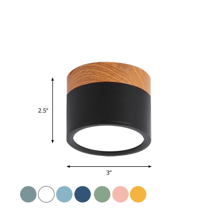 BowLift | Small ceiling light Macaron metal kitchen bar recessed lighting in yellow/blue/black and wood
