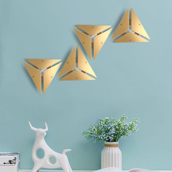 BowLift | Simple Style Triangle Metal Wall Sconce Light Gold/Black/White LED Wall Light Fixture in Warm/White Light for Corridor
