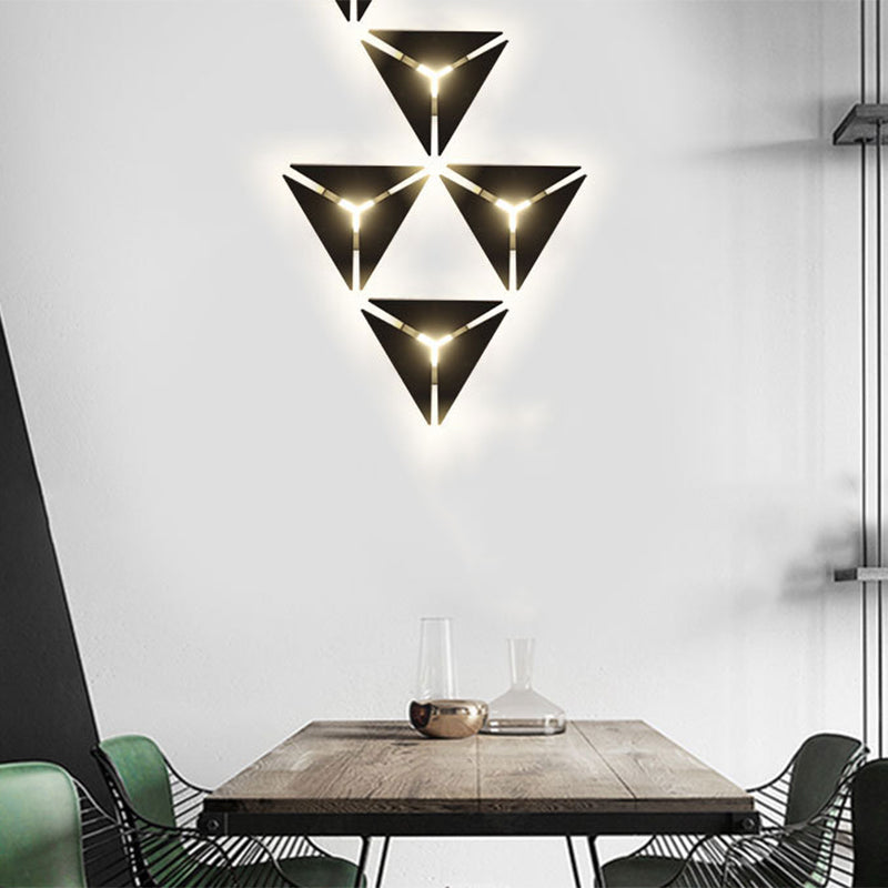 BowLift | Simple Style Triangle Metal Wall Sconce Light Gold/Black/White LED Wall Light Fixture in Warm/White Light for Corridor