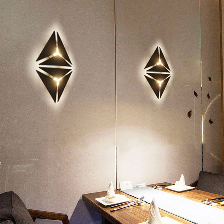 BowLift | Simple Style Triangle Metal Wall Sconce Light Gold/Black/White LED Wall Light Fixture in Warm/White Light for Corridor
