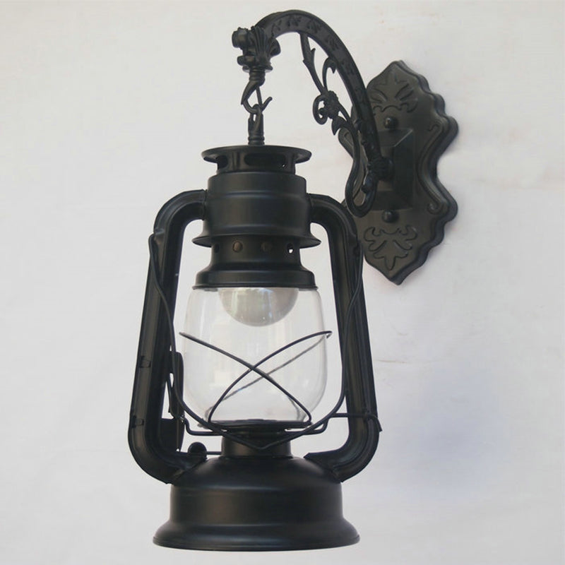 BowLift | 1-Light Kerosene Wall Mount Lighting Nautical Black/Copper/Bronze Clear Glass Wall Lights for Dining Room