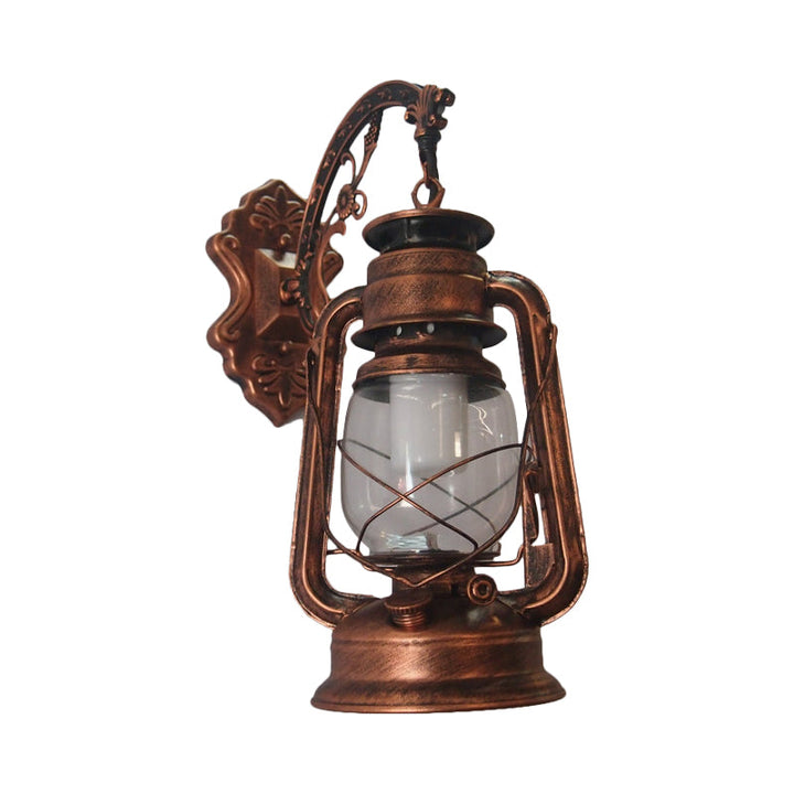 BowLift | 1-Light Kerosene Wall Mount Lighting Nautical Black/Copper/Bronze Clear Glass Wall Lights for Dining Room