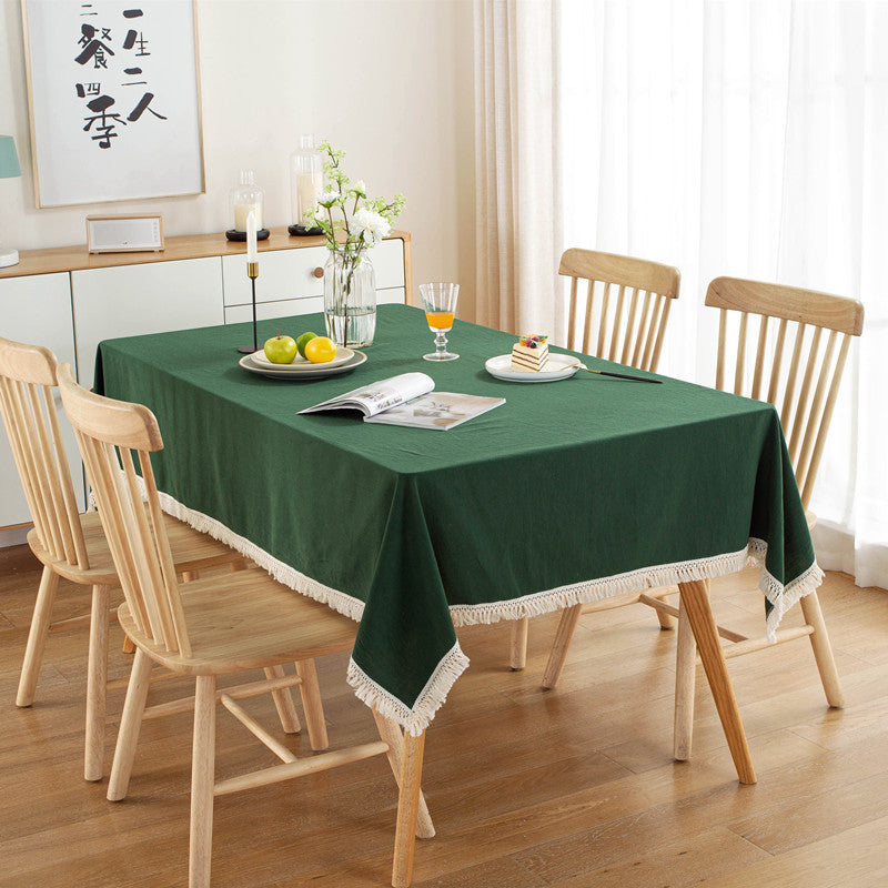Textured Fringe Tablecloth