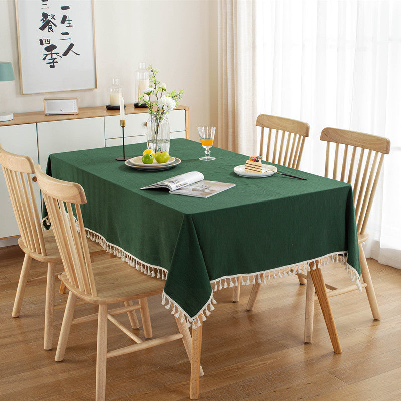 Textured Fringe Tablecloth