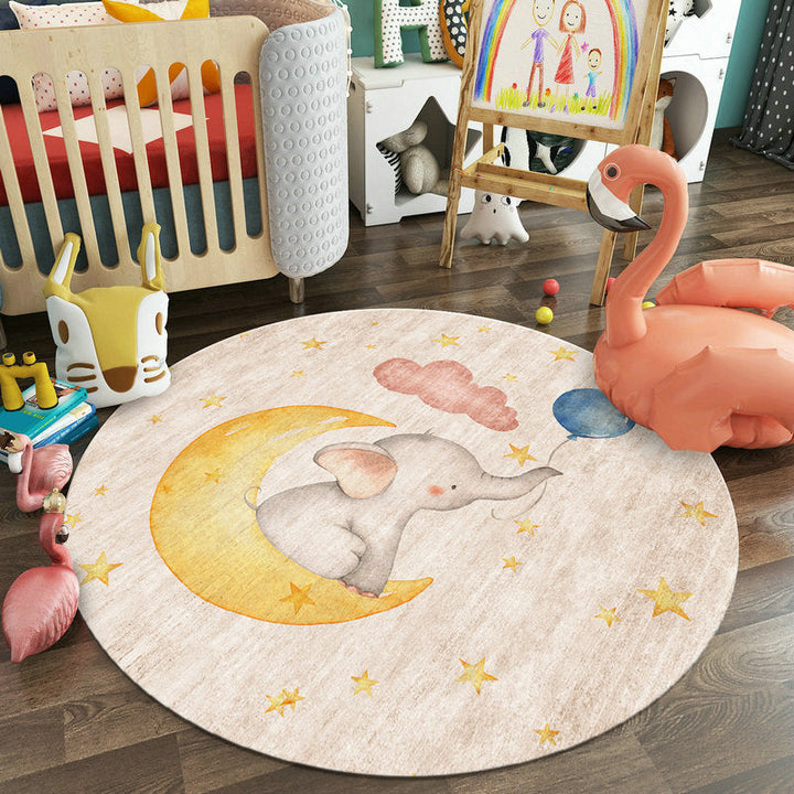 BowLift | Pastel Colorful Animals Carpet Synthetic Cartoon Rug Non-slip Back Stain Resistant Carpet for Preschool