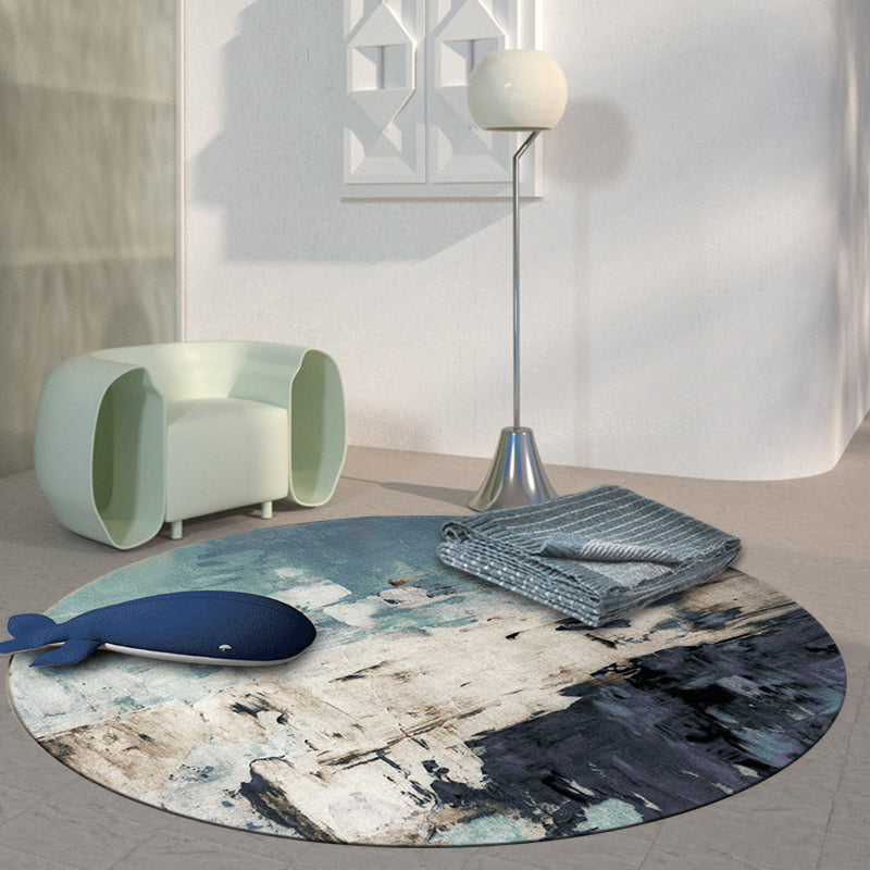 BowLift | Dark Industrial Area Rug Synthetic Abstract Oil Painting Print Rug Stain Resistant Carpet for Home Decor