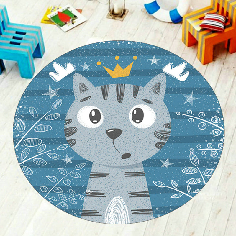 BowLift | Cartoon Kids Room Carpet Multi-Color Animals Carpet Polyester Washable Stain Resistant Non-Slip Bottom Carpet