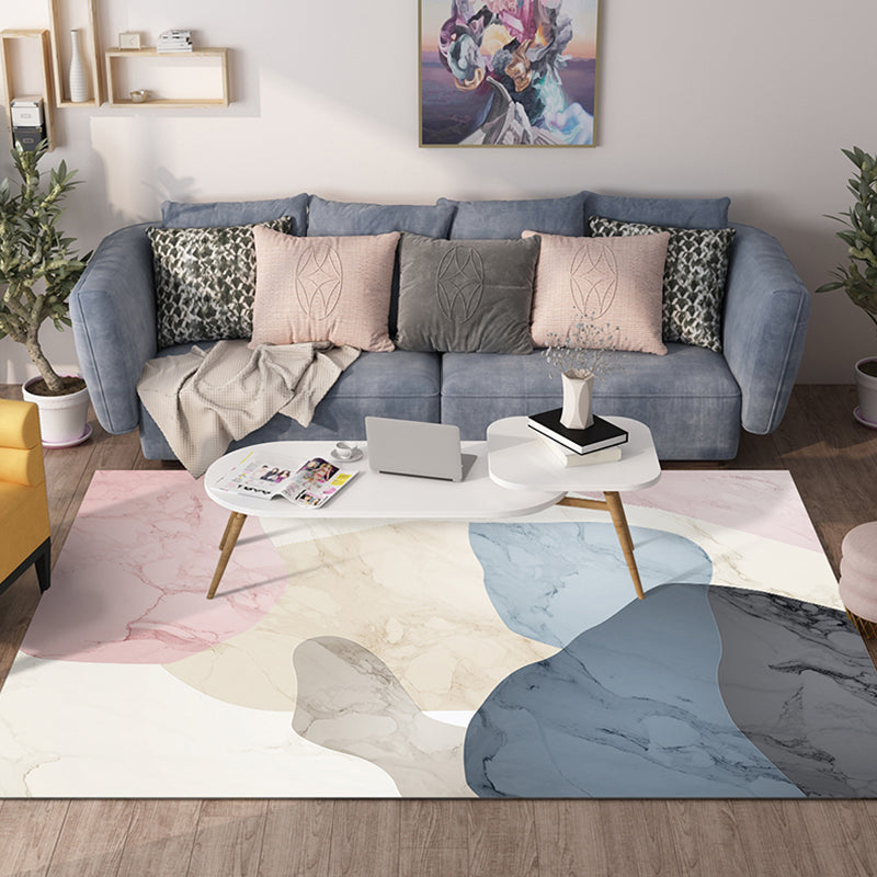 BowLift | Novelty Colorblock Area Rug Multicolor Polyester Rug Stain Resistant Non-Slip Carpet for the Living Room
