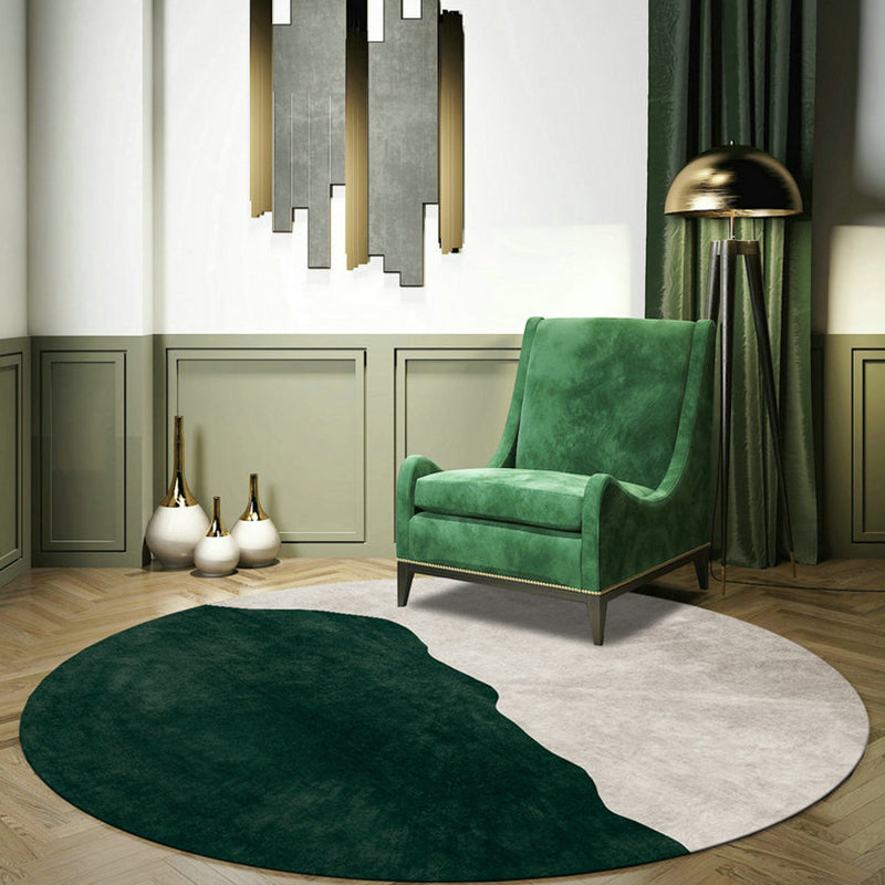 BowLift | Nostalgic Green Modern Carpet Polyester Color Block Area Rug Non-Slip Pet-Friendly Washable Rug for Room
