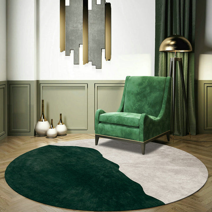 BowLift | Nostalgic Green Modern Carpet Polyester Color Block Area Rug Non-Slip Pet-Friendly Washable Rug for Room