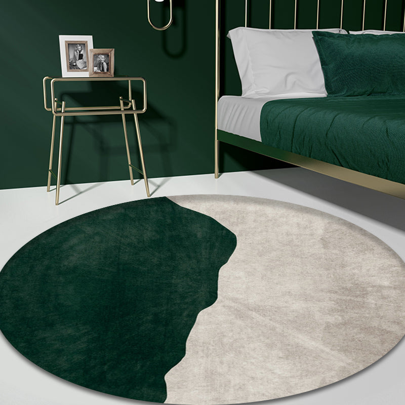 BowLift | Nostalgic Green Modern Carpet Polyester Color Block Area Rug Non-Slip Pet-Friendly Washable Rug for Room
