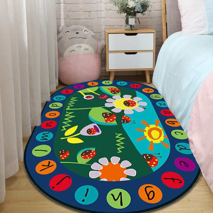 BowLift | Multicolor Kids Room Carpet Cartoon Alphabet Letters and Numbers Carpet Polyester Pet-Friendly Carpet