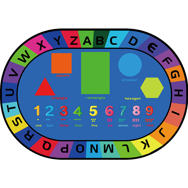 BowLift | Multicolor Kids Room Carpet Cartoon Alphabet Letters and Numbers Carpet Polyester Pet-Friendly Carpet