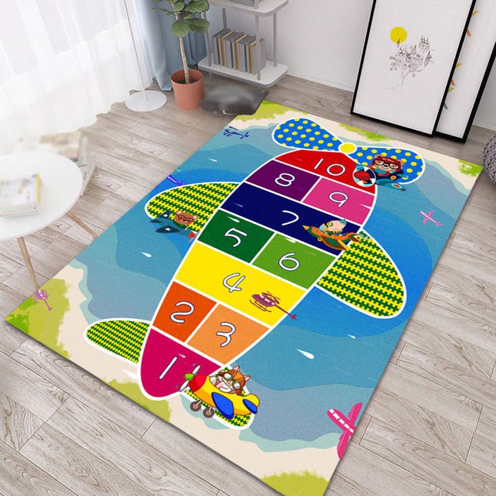 BowLift | Multicolor Kids Room Carpet Cartoon Alphabet Letters and Numbers Carpet Polyester Pet-Friendly Carpet