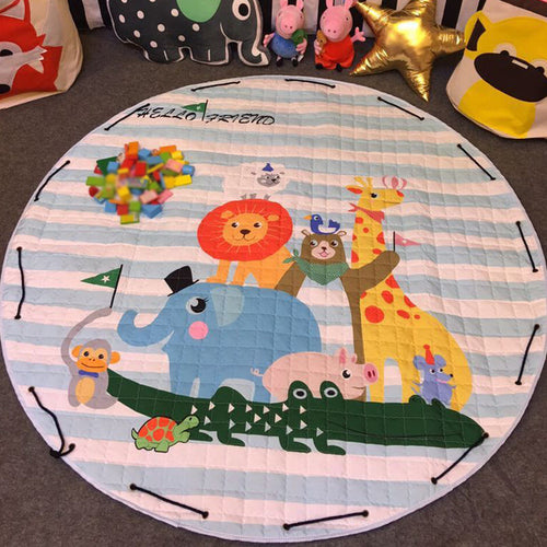 BowLift | Multi Color Animal Rug Cotton Cartoon Area Rug Non-Slip Easy Care Rug for Children's Room
