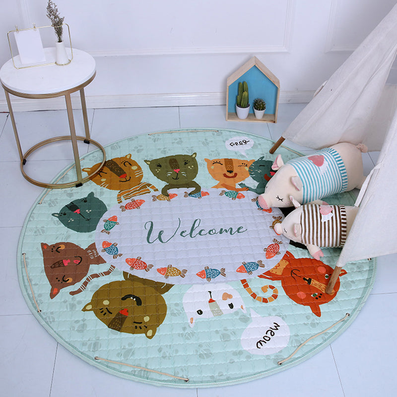 BowLift | Beautiful cartoon rug for indoors, multicolored animal pattern rug, washable, pet-friendly, non-slip rug for the children's room