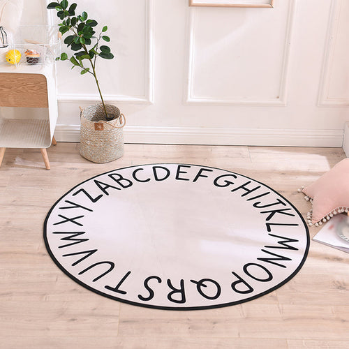 BowLift | Pastel Alphabet Rug Synthetic Children Area Carpet Non-Slip Underlay Carpet for Children's Room