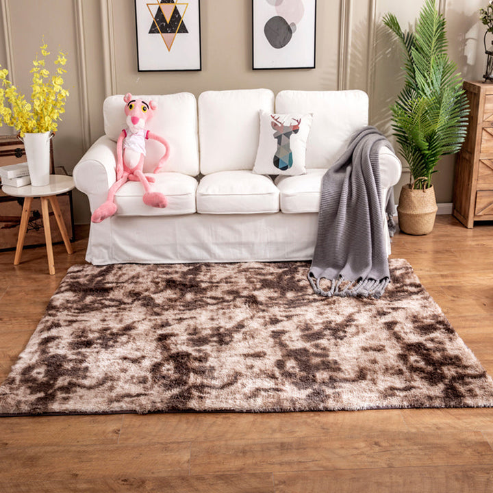 BowLift | Creative Rust Metal Look Rug Pastel Color Industrial Rug Synthetic Non-Slip Backing Easy Maintenance Rug for Home