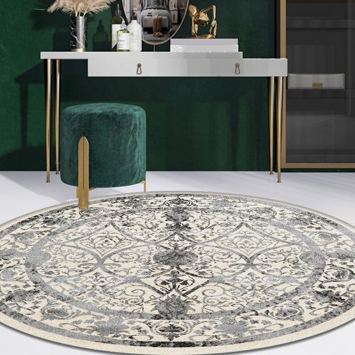 Moroccan medallion pattern rug Multi-colored polypropylene rug Non-slip backing Pet-friendly washable rug for the bedroom | Bowlift