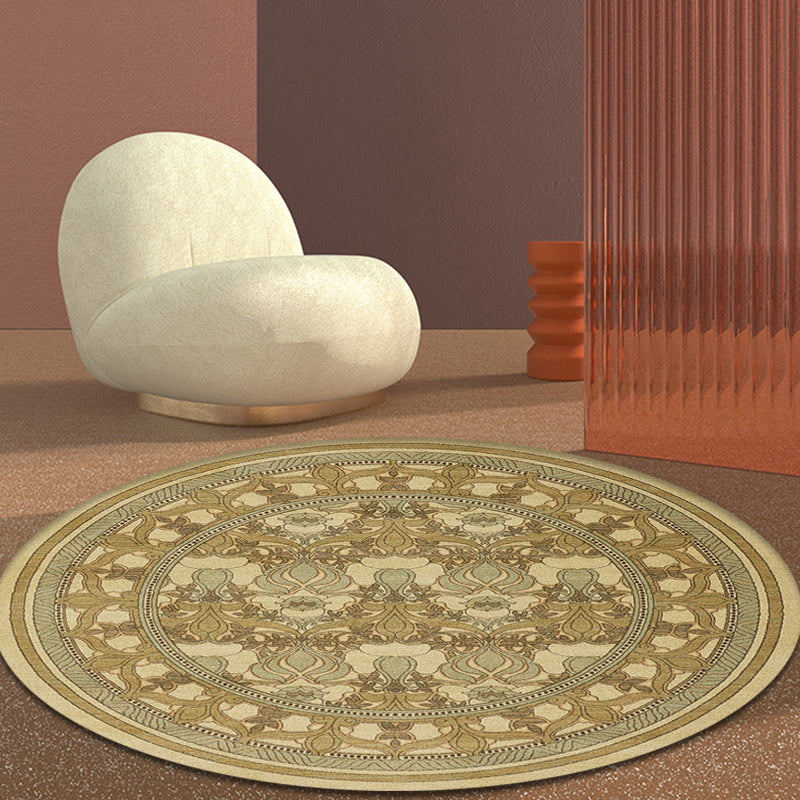 Moroccan medallion pattern rug Multi-colored polypropylene rug Non-slip backing Pet-friendly washable rug for the bedroom | Bowlift