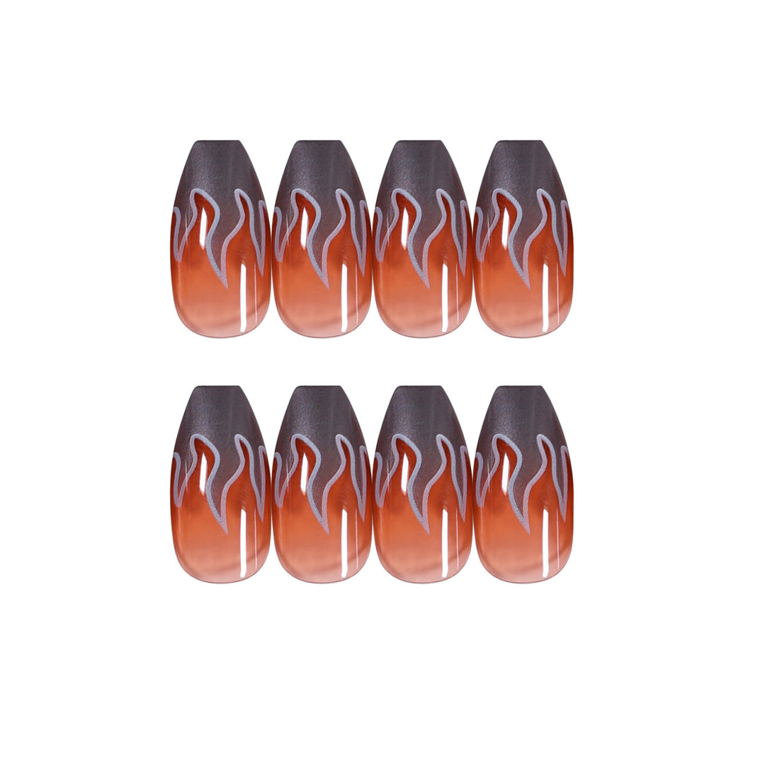 Artificial Nail Art with Fire Design Bowlift