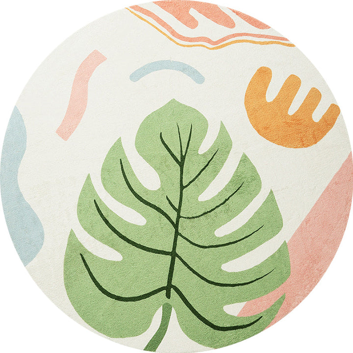 BowLift | Green Tropical Area Rug Polyester Botanical Pattern Rug Washable Pet-Friendly Non-Slip Carpet for Study