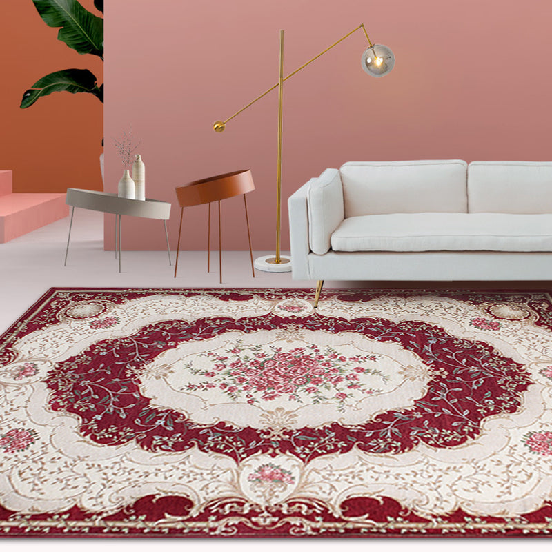 BowLift | Blossom Pattern Carpet Polyester Retro Carpet Anti-Slip Carpet Machine Washable Indoor Carpet for Bedroom