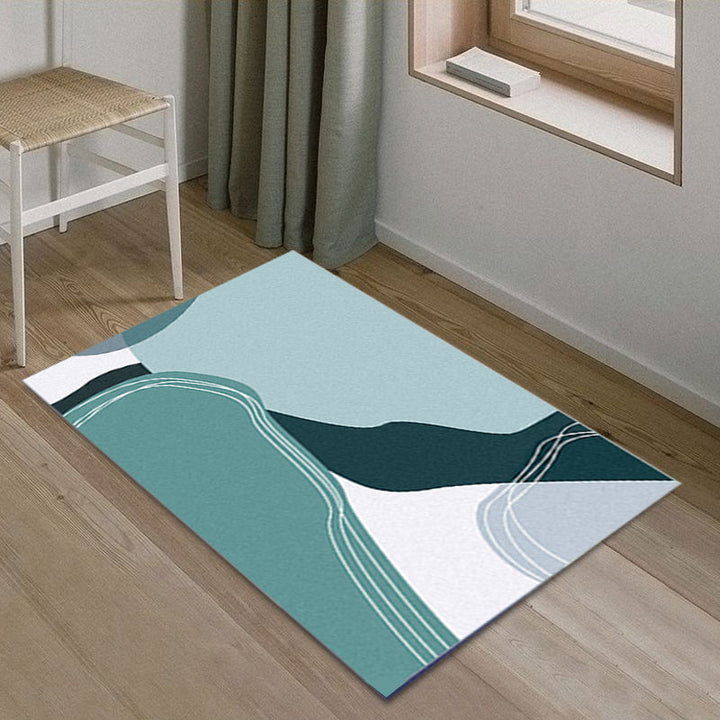 BowLift | Funky Abstract Rug Multicolor Contemporary Indoor Rug Polyester Washable Pet-Friendly Non-Slip Back Carpet for Bedroom