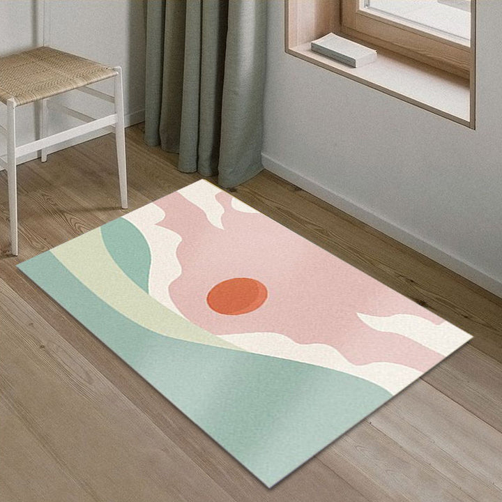 BowLift | Funky Abstract Rug Multicolor Contemporary Indoor Rug Polyester Washable Pet-Friendly Non-Slip Back Carpet for Bedroom